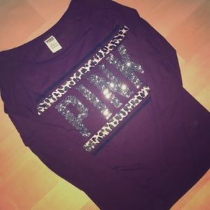 VS PINK Long Sleeve T-shirt with Sequins